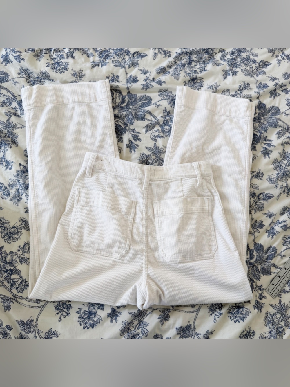 Madewell Pants Womens 25 Emmett White Wide Leg Corduroy Patch Pockets - Picture 8 of 8
